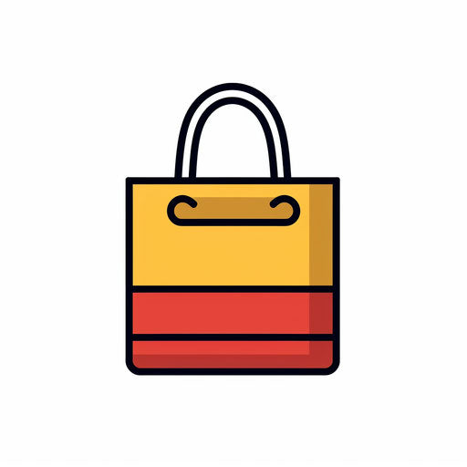 Shopping Bag Clipart in Minimalist Art Style: 4K & SVG
