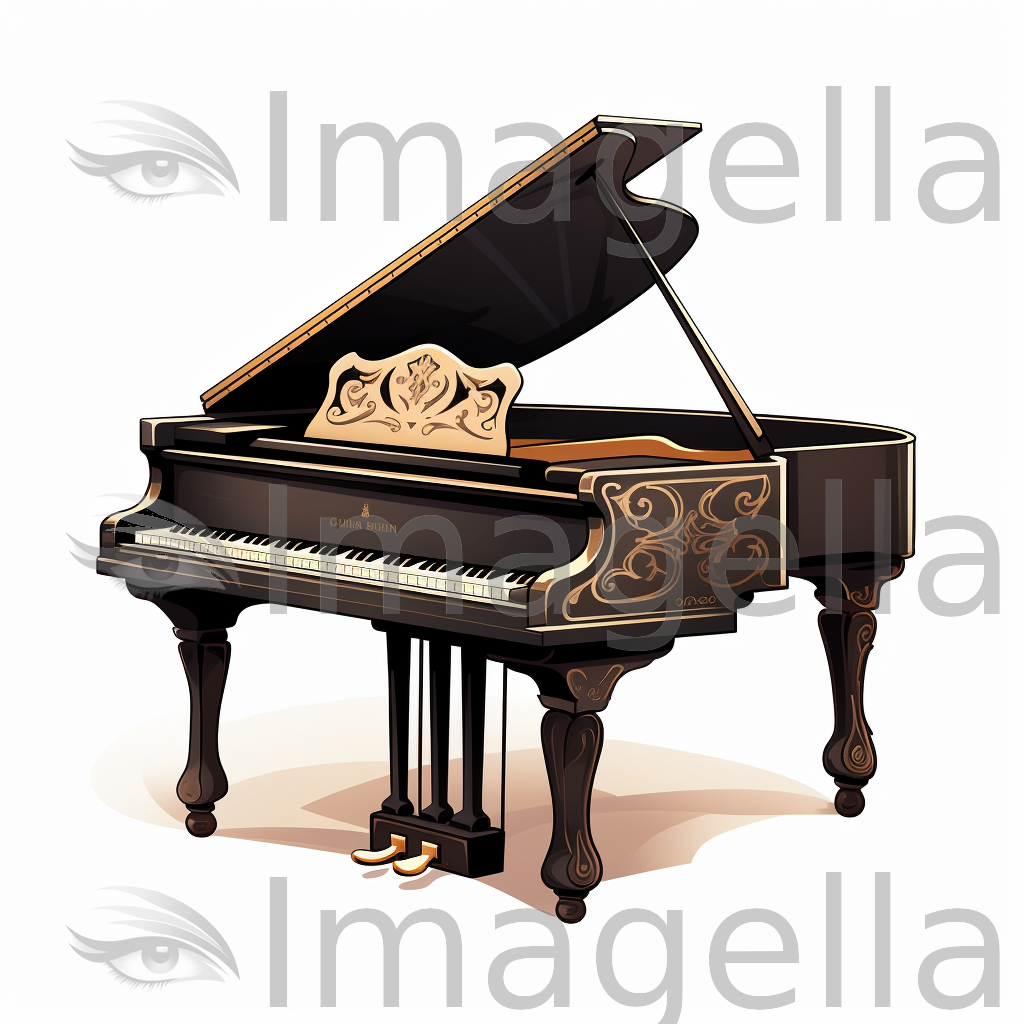 4K Piano Clipart in Chiaroscuro Art Style: Vector & SVG