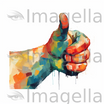 Thumbs Down Clipart in Impressionistic Art Style: 4K Vector Clipart