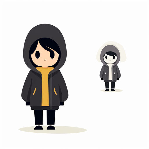 Character Clipart in Minimalist Art Style: 4K & SVG