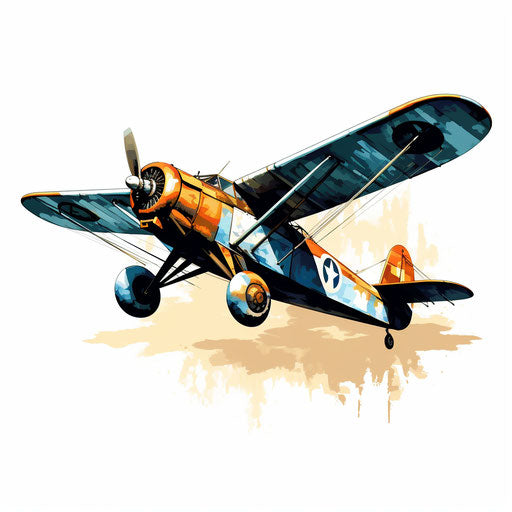 Vector & 4K Plane Clipart in Chiaroscuro Art Style
