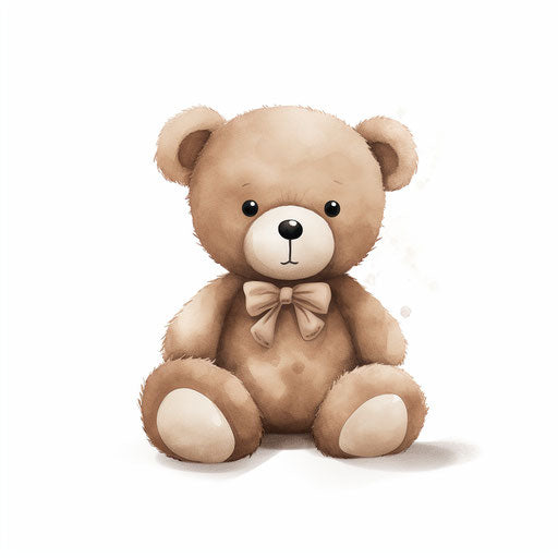 Teddy Bear Clipart in Minimalist Art Style Artwork: 4K Vector & PNG