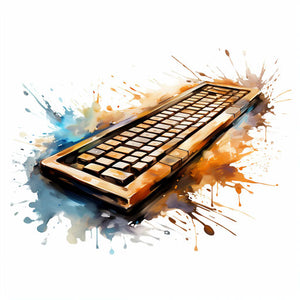 Keyboard Clipart in Oil Painting Style: 4K & Vector