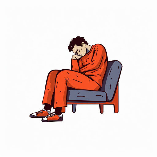Tired Clipart in Minimalist Art Style: 4K Vector Clipart