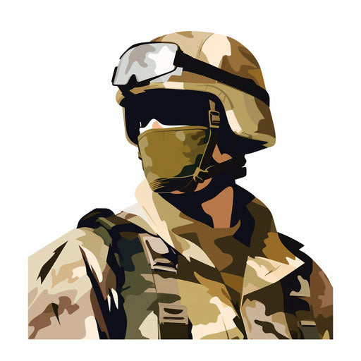 Minimalist Art Style Soldier Clipart: 4K & Vector Art