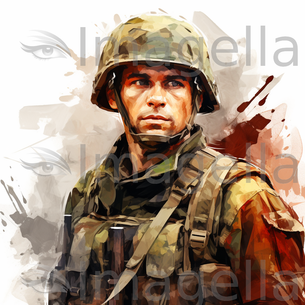 Military Clipart in Oil Painting Style: Vector & 4K