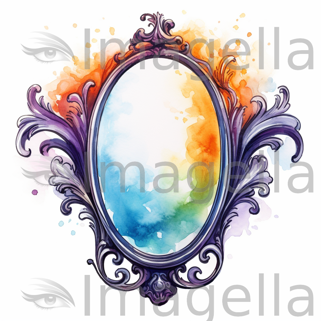 4K Mirror Clipart in Oil Painting Style: Vector & SVG