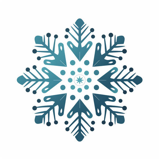 4K Snowflake Clipart in Minimalist Art Style: Vector & SVG