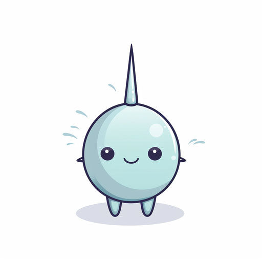 4K Vector Narwhal Clipart in Minimalist Art Style