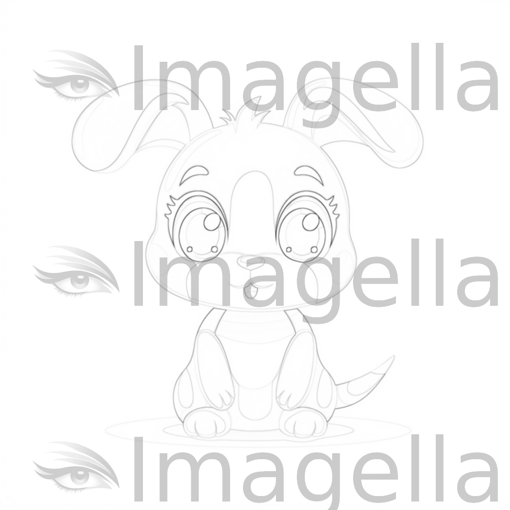 4K Rabbit Cartoon Png Clipart in Minimalist Art Style: Vector & SVG