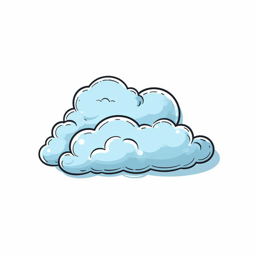 4K Cloud Clipart in Minimalist Art Style: Vector & SVG