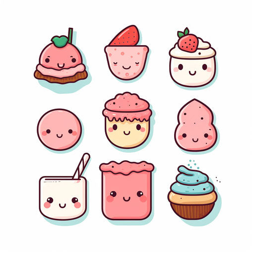 Kawaii Image in Minimalist Art Style: Vector Clipart in 4K