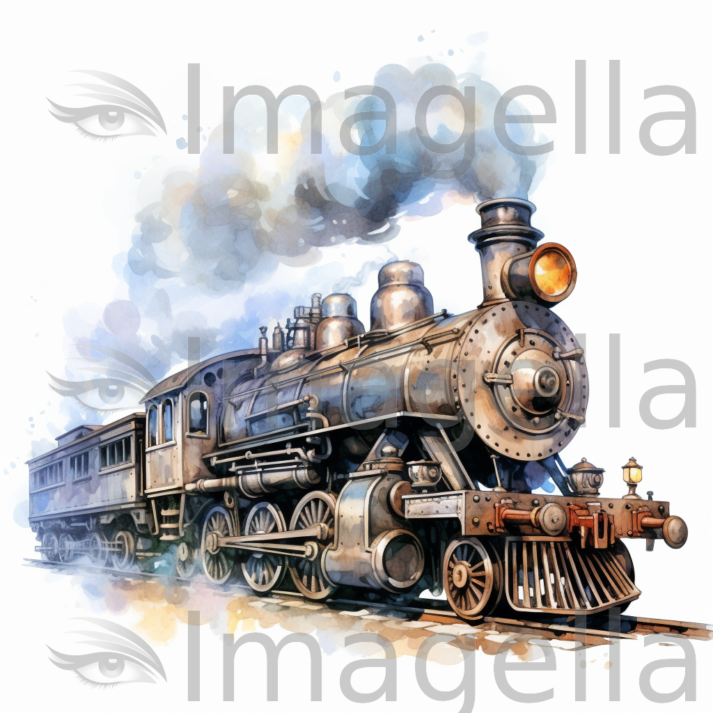 4K Steam Clipart in Oil Painting Style: Vector & SVG