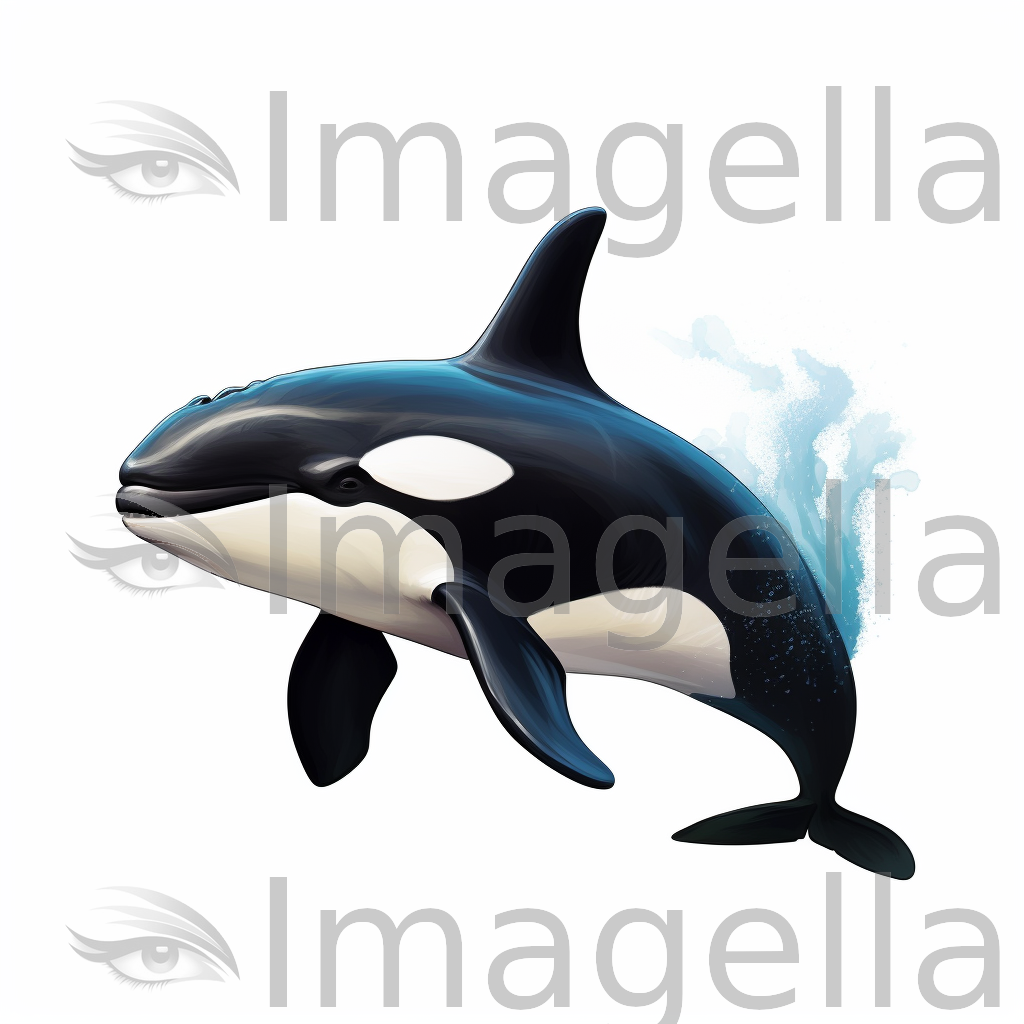 Orca Clipart in Chiaroscuro Art Style: Vector & 4K