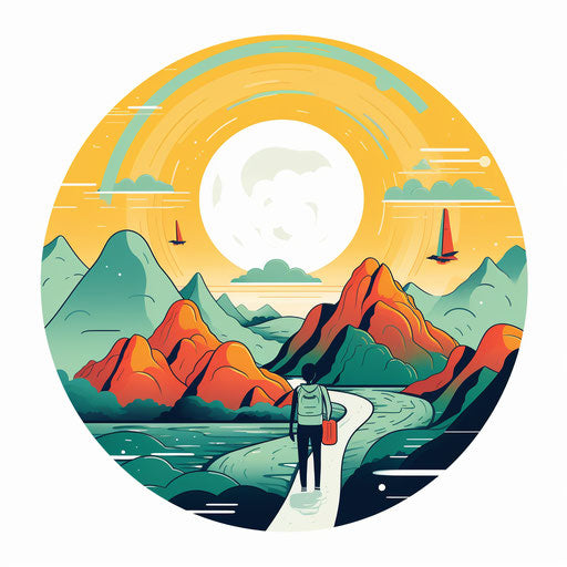 Trip Clipart in Minimalist Art Style: 4K & SVG