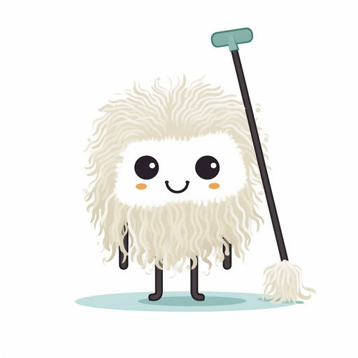 Mop Clipart in Minimalist Art Style: Vector & 4K