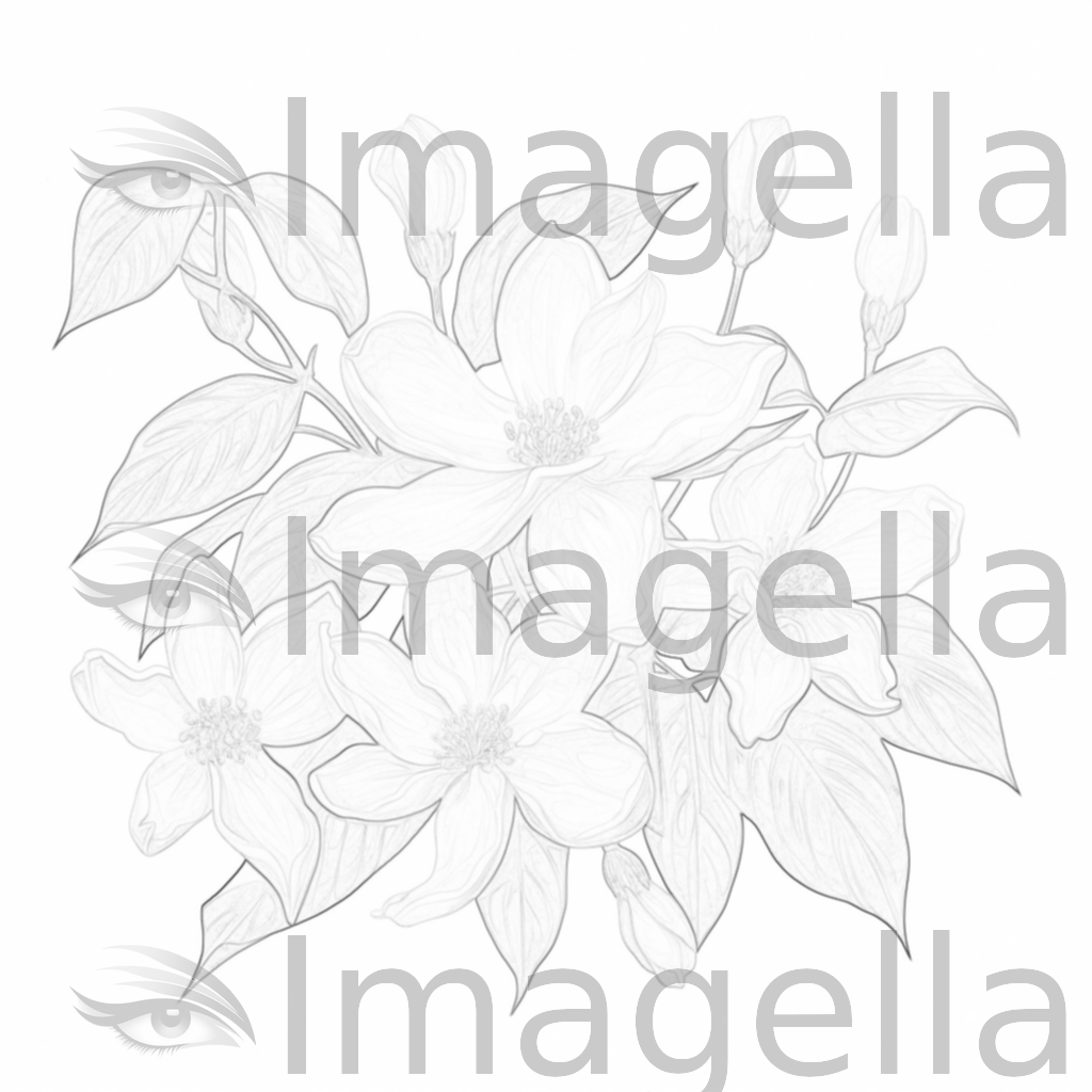 4K Jasmine Clipart in Oil Painting Style: Vector & SVG