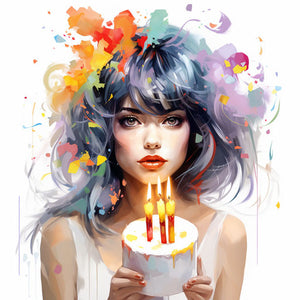 4K Vector Birthday Clipart in Oil Painting Style