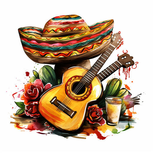 Cinco De Mayo Clipart in Chiaroscuro Art Style Artwork: 4K Vector & SVG