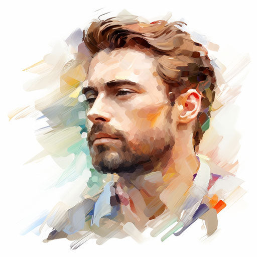 4K Vector Male Clipart in Impressionistic Art Style