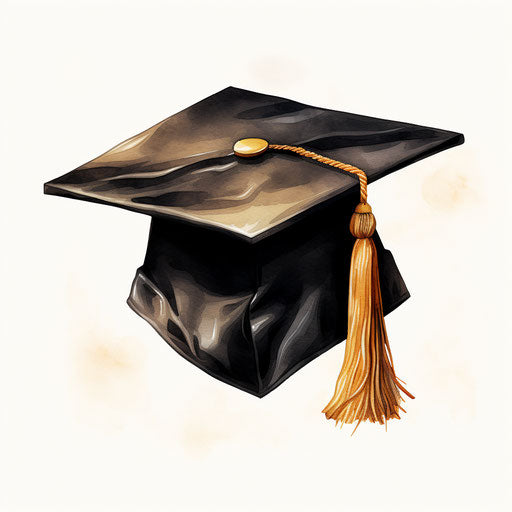 Chiaroscuro Art Styled Graduation Cap Graphics: 4K Vector Art