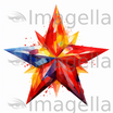 4K Vector Christmas Star Clipart in Oil Painting Style