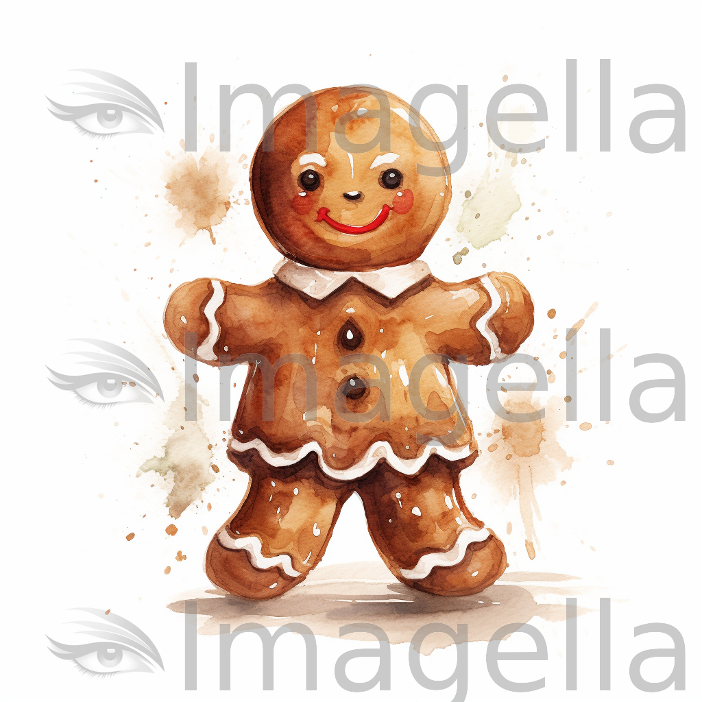 Gingerbread Man Clipart in Oil Painting Style: Vector & 4K