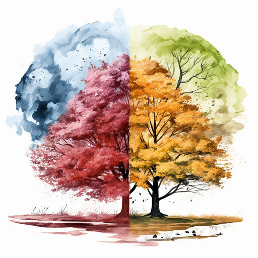 Vector & 4K Seasons Clipart in Oil Painting Style