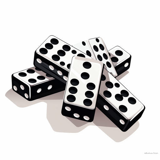 High-Res Domino Clipart in Chiaroscuro Art Style Art: 4K & Vector
