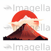 Volcano Clipart in Minimalist Art Style: 4K & Vector