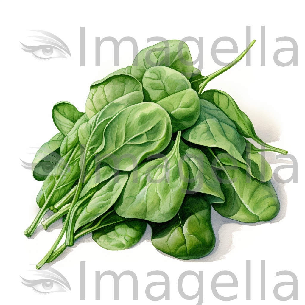 Spinach Clipart in Impressionistic Art Style: 4K & Vector