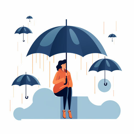 Rain Graphics in Minimalist Art Style: 4K & Vector