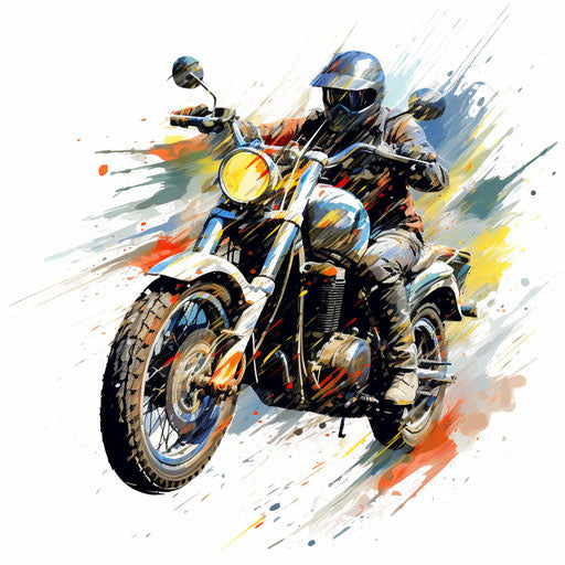 Motorbike Clipart: 4K & Vector in Impressionistic Art Style