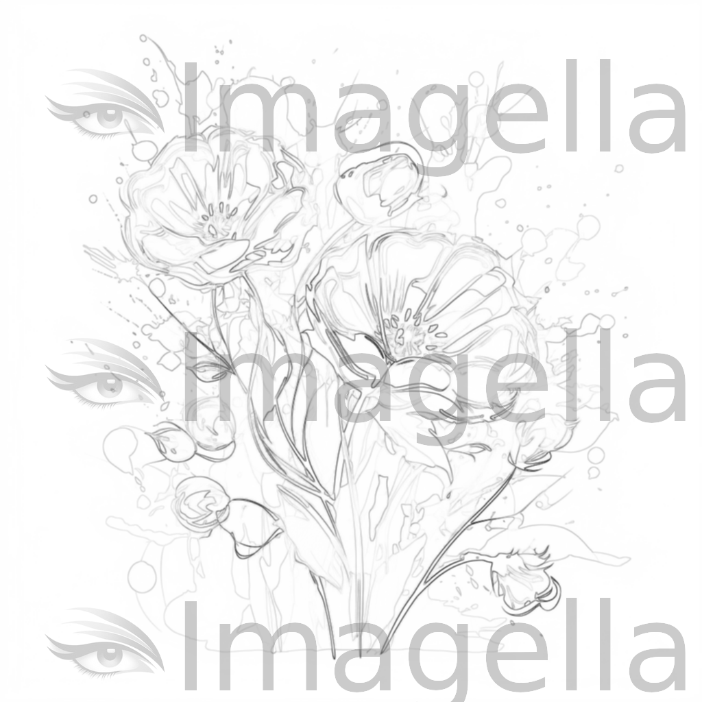 Flower Cartoon Png Clipart in Impressionistic Art Style: Vector & 4K