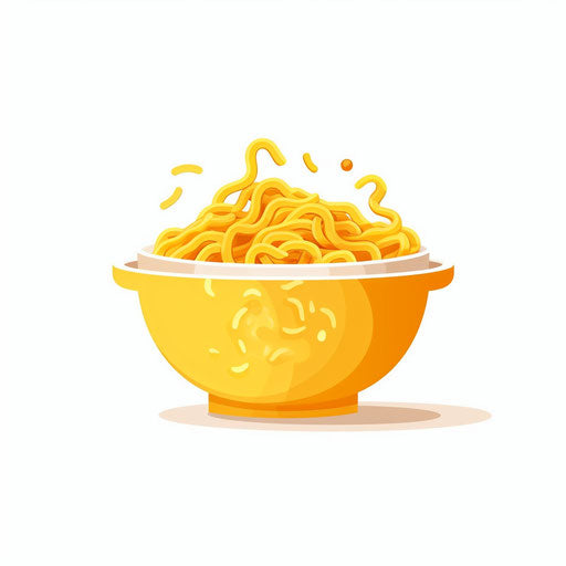 Noodles Clipart in Minimalist Art Style: 4K & Vector