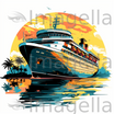 4K Cruise Clipart in Chiaroscuro Art Style: Vector & SVG