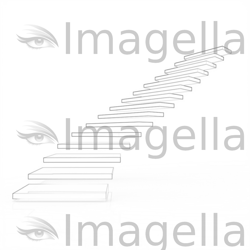 Stairs Image in Minimalist Art Style: Vector Clipart in 4K
