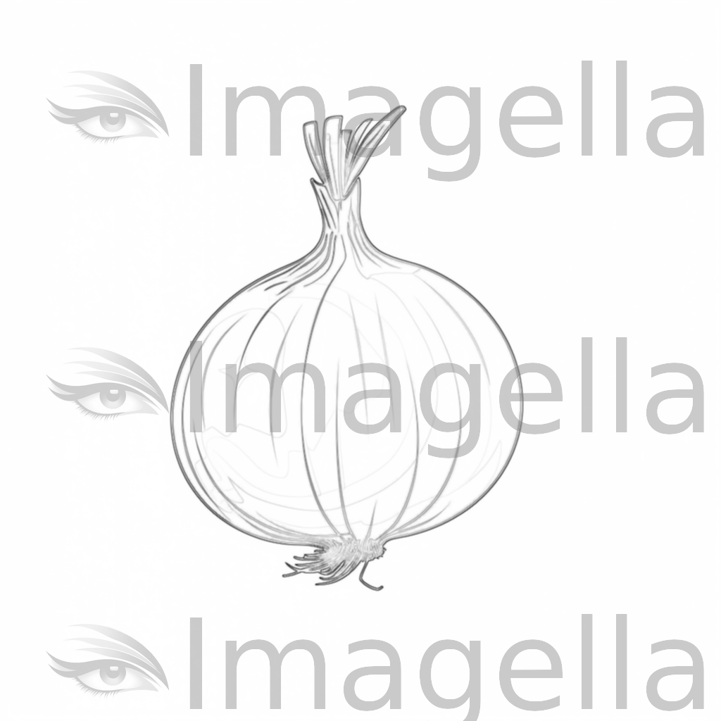 Onion Clipart in Minimalist Art Style: 4K & Vector