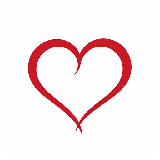 4K Vector Heart Outline Clipart in Minimalist Art Style