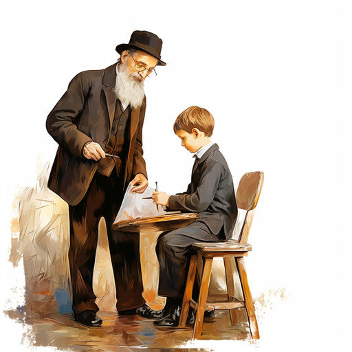 Teacher And Student Clipart: 4K & Vector in Oil Painting Style