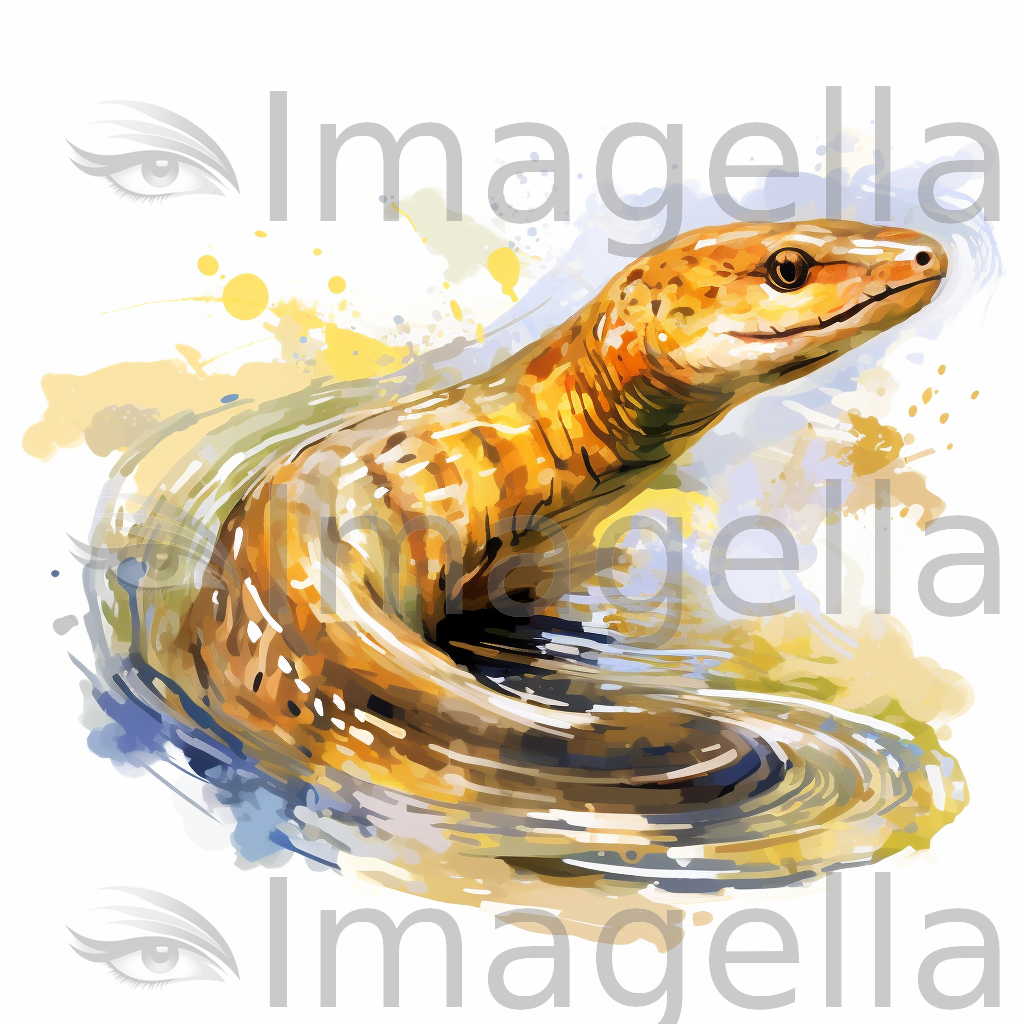 Eel Clipart in Impressionistic Art Style: 4K & SVG