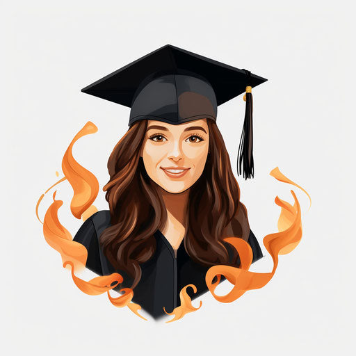 Graduation 2024 Clipart in Minimalist Art Style Artwork: HD Vector & 4K