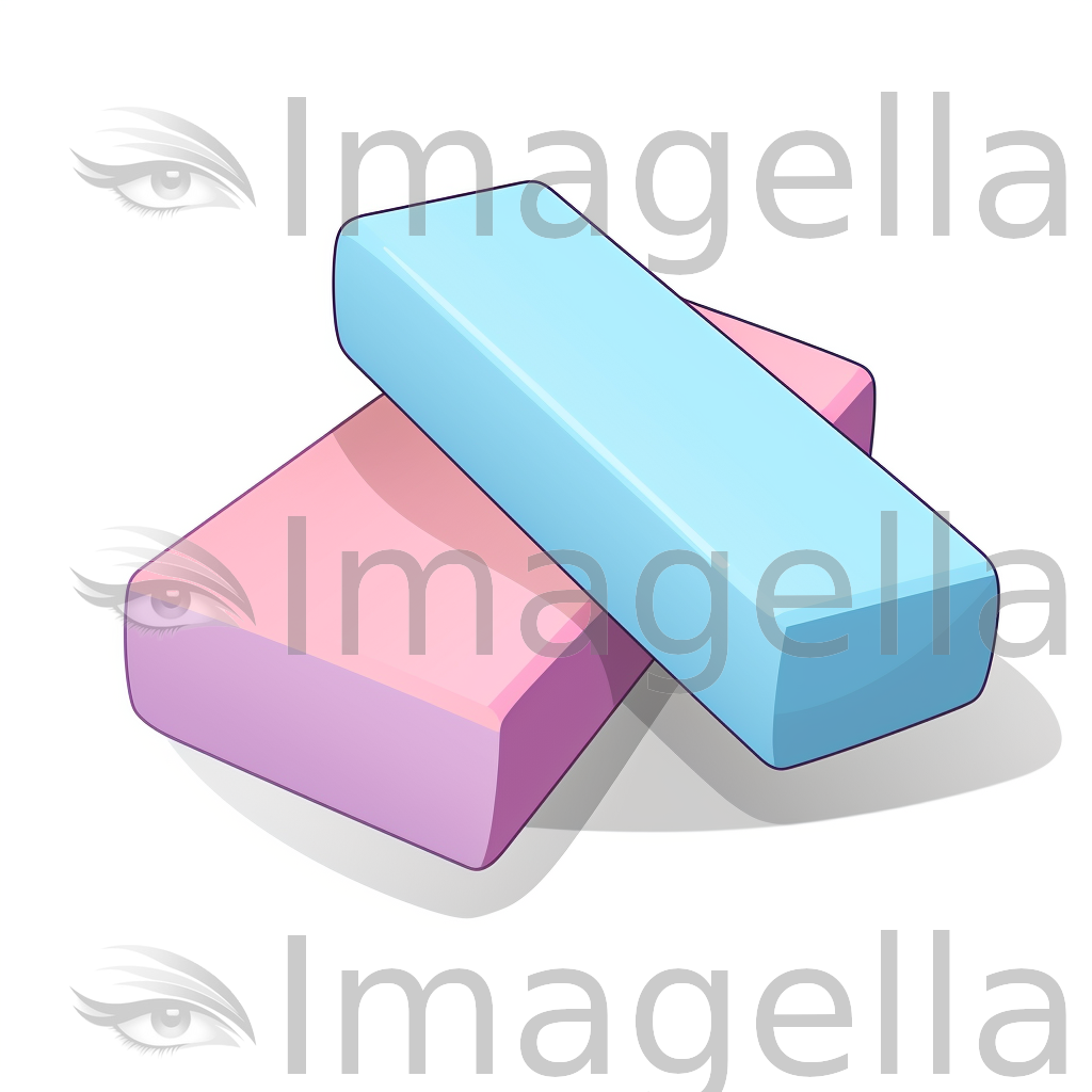 Eraser Clipart in Pastel Colors Art Style: 4K Vector Clipart