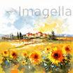 Sunny Day Clipart in Impressionistic Art Style: 4K Vector Clipart