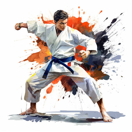 Taekwondo Clipart in Oil Painting Style Graphics: High-Res 4K & Vector