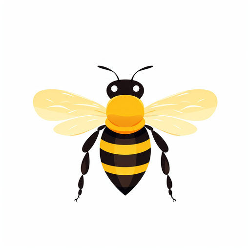 Honey Bee Clipart in Minimalist Art Style: 4K Vector & Stencils