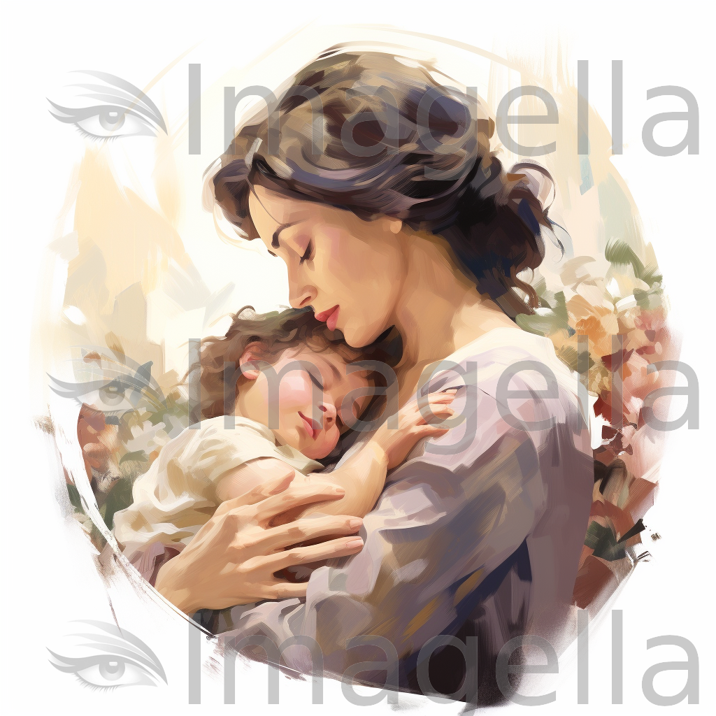 Mama Clipart in Oil Painting Style: 4K & Vector