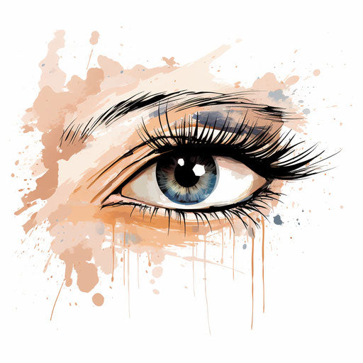 Eyelash Clipart in Impressionistic Art Style: 4K Vector & Stencils