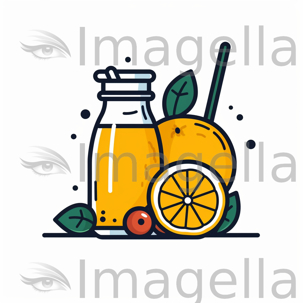 Juice Clipart in Minimalist Art Style Illustration: 4K Vector & PNG