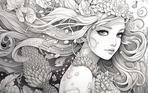 Dexterity & Fun: Mermaid Coloring Pages for Kids